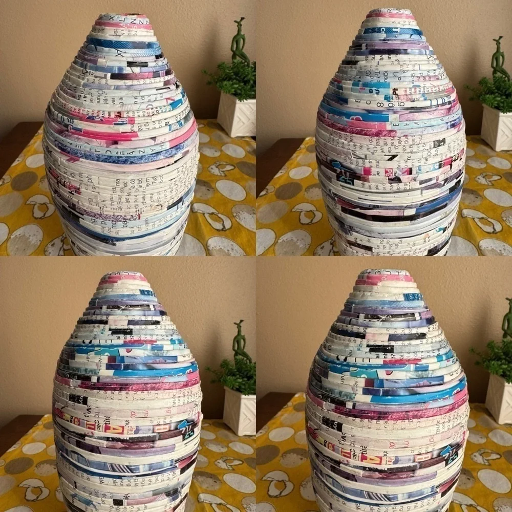 Handmade coiled magazine vase